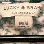 Lucky Brand  Spring Summer Green Floral Short Sleeve Shirt Size Medium EUC #6439 Photo 3