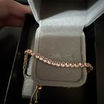 Elegant Teardrop Ring, pink stone bracelet, square ring set Silver Photo 4