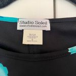 American Vintage Vintage 90s Y2K Studio Soleil black floral sleeveless dress small made in USA Photo 3