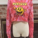 PacMan PAC-MAN red & pink cropped tie dyed sweatshirt / M / Excellent condition Photo 1