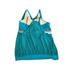 Cacique  GREEN Mesh Ruched Bottom Blousy Top Built in Bra Tankini Sporty 40DDD 14 Photo 3