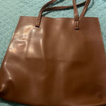 Brown Leather Tote Bag Large Work Office Minimalist Handbag Shoulder Bag Photo 0