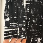 Calvin Klein  Wrap Mini Dress Collared V Neck Black White Print sz 4 Photo 5