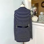 Talbots  Supersoft Cashmere Belted Striped Sweater Cardigan Medium NWT Photo 4