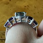 Teal Color Changing Fluorite Amethyst Art Deco Ring Size 6 Purple Photo 2