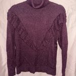 Ann Taylor  Purple Cowl Turtleneck Sweater with Cable Knit Photo 0