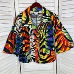 Just B Rainbow Tiger Stripe Flared 3/4 Sleeve Jacket Medium Photo 8
