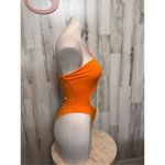 Orange Asymmetrical Cutout bodysuit size XSMALL Orange Photo 6