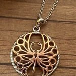 Sterling Silver Rose Gold Butterfly Necklace Silver Photo 0