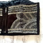 Kimchi Blue  Velvet Beaded Bustier Elegant Embellished Zip Top Crop Sz L Photo 8