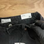 ZARA  Black Wide Leg Distressed Jeans Size 6 New High Waist Photo 5