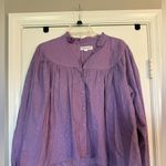 Emerson Fry India Collection Emmaline Lavendula Gold Dot Blouse size large Purple Photo 1