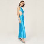 Alexis  Lune Gown Womens‎ Blue Sleeveless Cutout A-Line Maxi Satin Medium Photo 1
