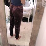 LOGO By Lori Goldstein LOGO size medium burgundy velvet sheen jogger pant Photo 2