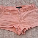 Forever 21 Peach Lace Trim Jean Shorts Size M Photo 0