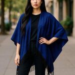 Casual Creations Womens Shawl Jacket Small Pashmina New Yorker Leia Schulze Blue Photo 0