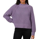 American Eagle  Outfitters Mock Neck Sweater Womens L Purple Chunky-Knit Cozycore Photo 0