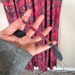 Boemo Red Paisley Tiered Boho Maxi Dress Womens L Long Sleeve Fall Peasant Size L Photo 6