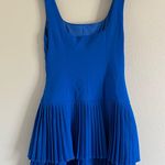 Royal Blue Square Neck Pleated Dress XS new Photo 3