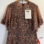 Mac Duggal  Pink Cape Sleeve Beaded Tea Length Drop Waist Dress size 6 C9 Photo 7