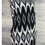 Cato Sleeveless Jersey Knit Tank Top Women S Embroider V Neck Sharkbite Hem Ikat Photo 3