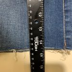 AERO High Rise Distressed Denim Mini Skirt Size 000 Raw Hem Blue Jean Skirt Photo 2