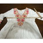 Savanna Jane Boho Festival Western Embroidered Top Women Large Colorful Peasant White Photo 3