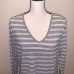 Faded Glory  silver sparkly long sleeve v-neck top Photo 1