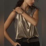 Anthropologie Porridge Shine Glam Tee - Gold Photo 1