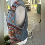 Vintage Bobbie Brooks Fall Embroidered Denim Vest Size Medium Blue Photo 7