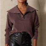 Banana Republic Factory Roasted Cacao Boxy Polo Sweatshirt Button Collar Size M Brown Size M Photo 1