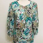 ECI Puff Sleeve Printed Knit Top Photo 2