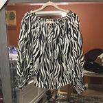 Vine & Love Zebra Print Off-Shoulder Top Photo 0