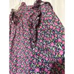 Meet Me in Santorini Floral Ruffle Trim Top Long Sleeve Medium Pink Photo 1