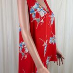 W5 Anthropology  Sleeveless High Low V-Neck Floral Top Blouse Sz Large Orange Photo 9