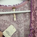 Free People  Oh My Baby Sheer Cropped Tee Lilac Size Large Boho Photo 3