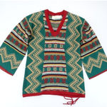 Catalina Vintage Jacquard Southwestern Aztec Pullover Tunic Size S Wool Blend Photo 0