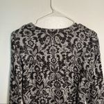 Top Knits Cardigan Sweater Silver Sparkle Black Paisley Size L Photo 7