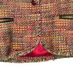 Liz Claiborne Blazer Size 10 Petite Multi Color Leather Buttons Lined Womens LS Photo 3