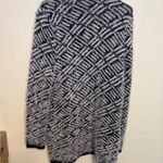 Relativity  XL Black White Fuzzy Open Front Cardigan Textured Sweater Jacket Photo 9