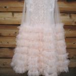 Mac Duggal 11183 Lace Ruffle Tiered Plunge Neck Gown Dress Photo 12