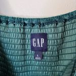 Gap Smocked Velvet Long Sleeve Square Neck Mini Party Dress Pine Green Photo 4