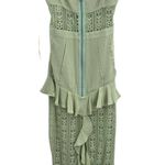 For Love & Lemons  Lovebird Lace Midi Dress Light Green Size S Ruffles New Photo 4