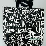 H&M Black White Graffiti Graphic Tote Bag Purse Pocketbook π€π€ Photo 0