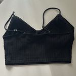 Iris Black Ribbed Padded Crop Top Photo 3