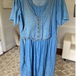 Vintage Friday Wear 100 Cotton Vest Embroidered Cottagecore Boho Prairie Western Blue Size 12 Photo 4