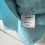 For Cynthia Top Linen Turquoise Blue Ruffle Pockets Lagen Beachy Tropical Small Photo 3