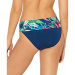 Bleu Rod Beattie  Banded Hipster Bikini Bottom Sarong Palm Print Navy Blue 8 Photo 1