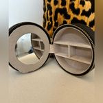 Black and Gold Travel Jewelry Case with Mirror Photo 5
