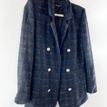 Generation Love Maverick Windowpane Tweed Blazer Jacket Black Small Photo 3